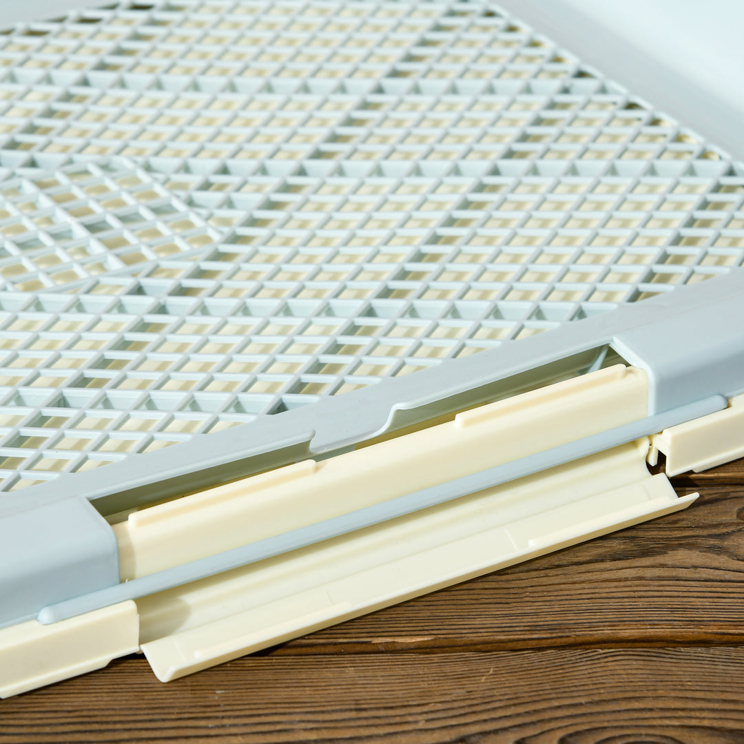 Hundetoilet hvalpetoilet hundetoilet, 2 lag, kunstgræs, genanvendeligt, 63 x 48,5 x 6 cm, grøn + hvid