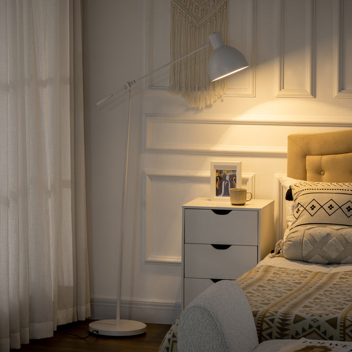 Industriel gulvlampe, højdejusterbar, med gulvkontakt; 30 m x 30 cm x 131 cm, sort