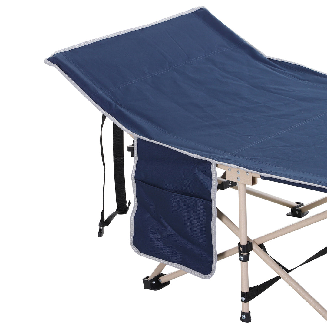 Feltseng, campingseng, foldbar, vejrbestandig, inklusive bæretaske, 190 x 68 x 52 cm, blå