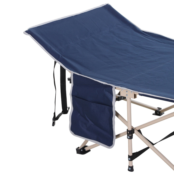 Feltseng, campingseng, foldbar, vejrbestandig, inklusive bæretaske, 190 x 68 x 52 cm, blå