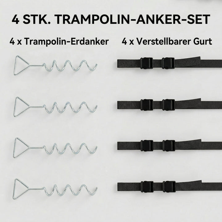 Jordankerskrue med trekantet håndtag til trampolin til 4 personer, 32 cm
