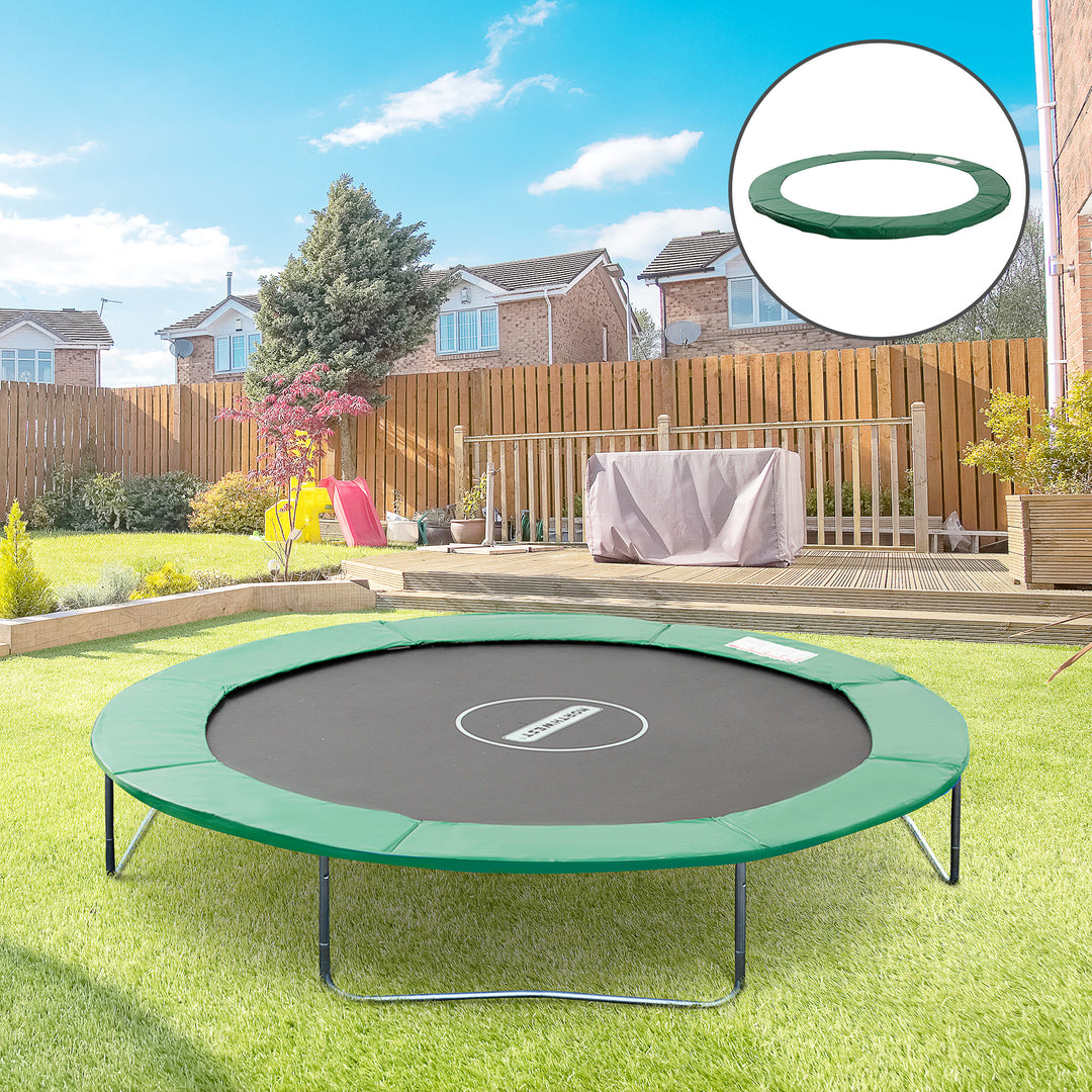 Trampolinkantovertræk, sikkerhedsnet, vejrovertræk, stigekantovertræk: Ø 244 cm, grøn