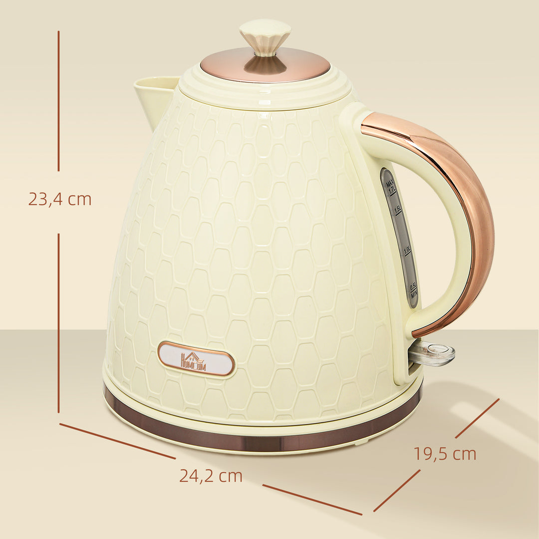 Elkedel, 2200W, vindue, filter, hurtig kogning, beige