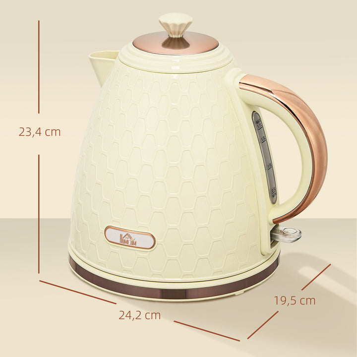 Elkedel, 2200W, vindue, filter, hurtig kogning, beige