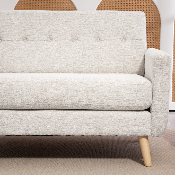 To-personers sofa, komfortabel, 134 x 71 x 82 cm, beige