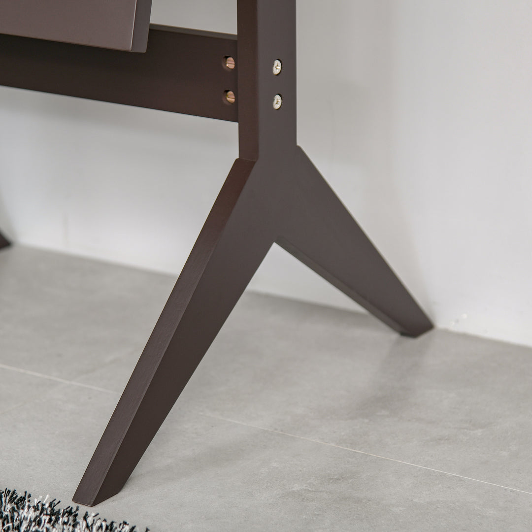 Stående spejl i fuld længde makeupspejl med hævede ben, nem at vedligeholde, mdf kaffe 47 x 46 x 148 cm