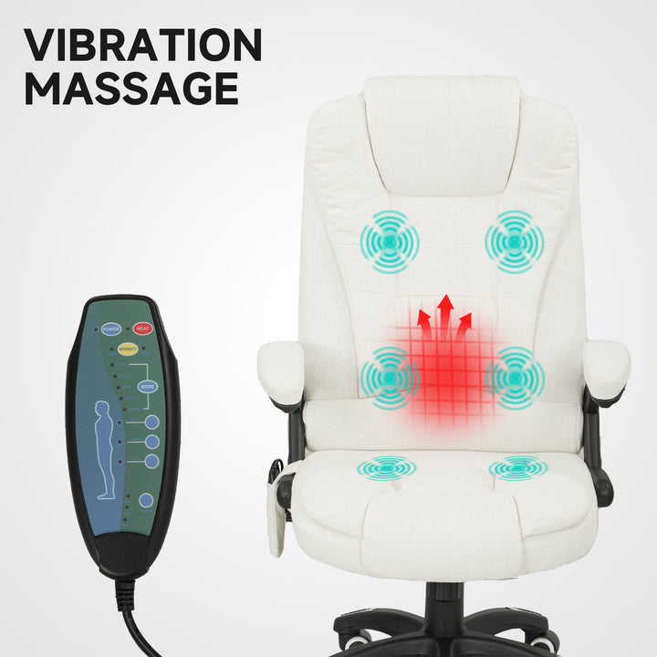 Ergonomisk kontorstol med massagefunktion, 68 x 72 x 110-120 cm, cremehvid