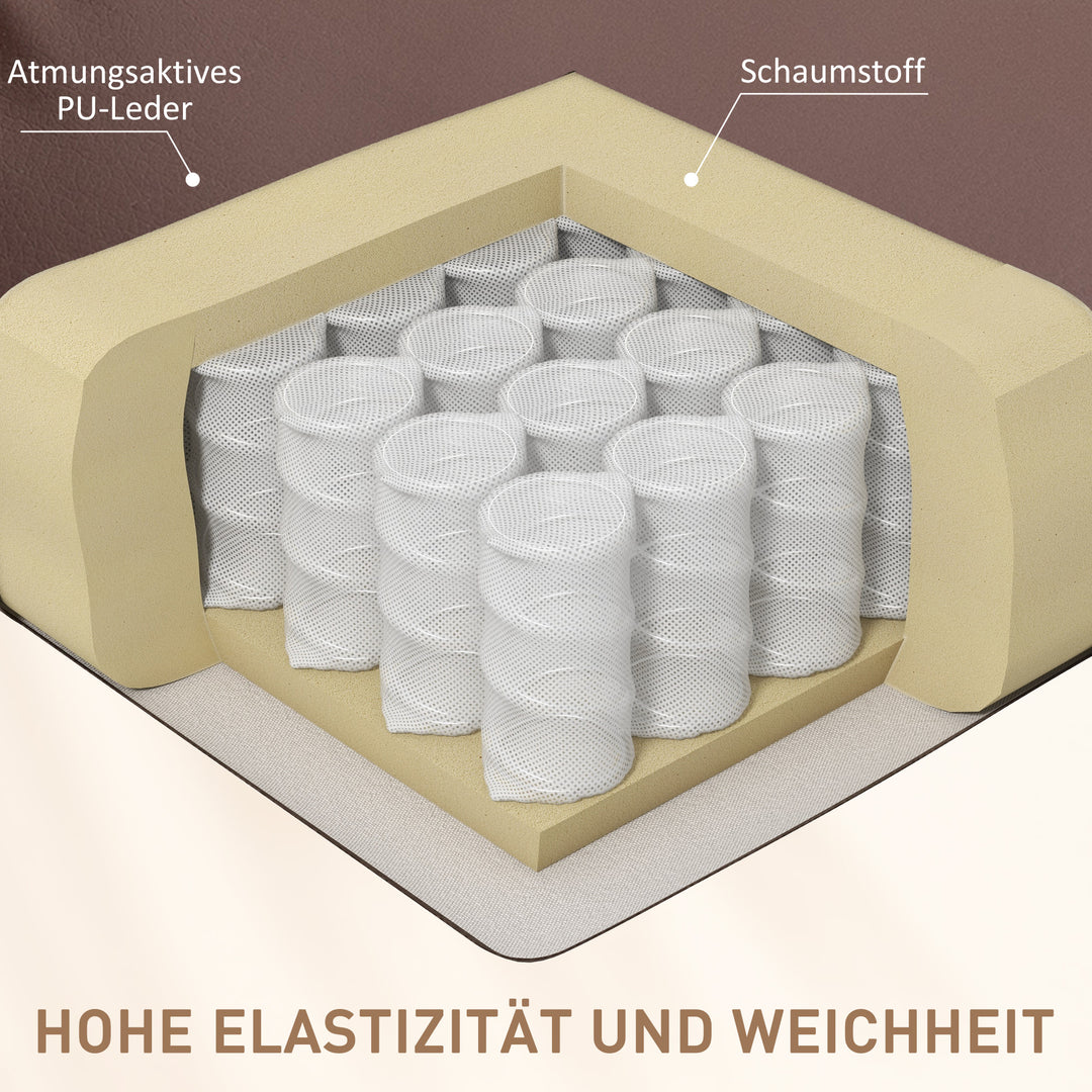 Massagestol med fjernbetjening, 94 x 99 x 99 cm, kunstlæder, brun