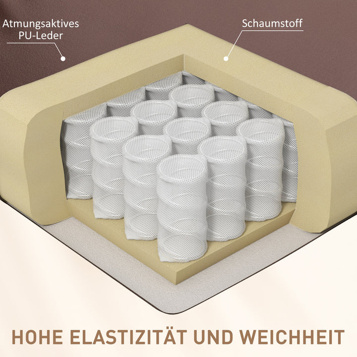 Massagestol med fjernbetjening, 94 x 99 x 99 cm, kunstlæder, brun