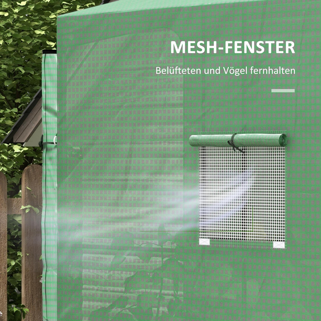 Lean-to drivhus med kold ramme, rulleporte, vejrbestandig, 200 cm x 80 cm x 200 cm, grøn