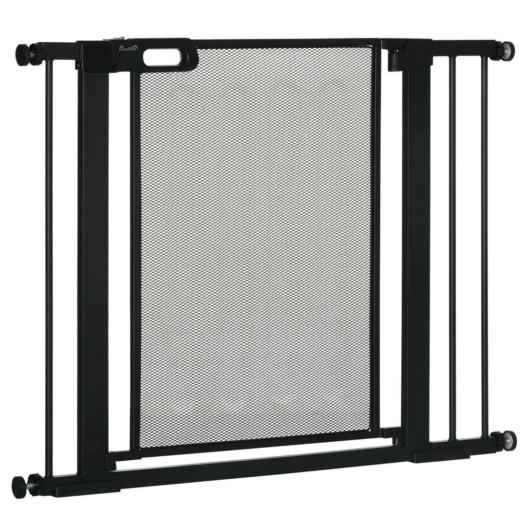 Trappegitter, kæledyrsgitter, hundegitter, justerbar fra 75 cm - 103 cm, sort