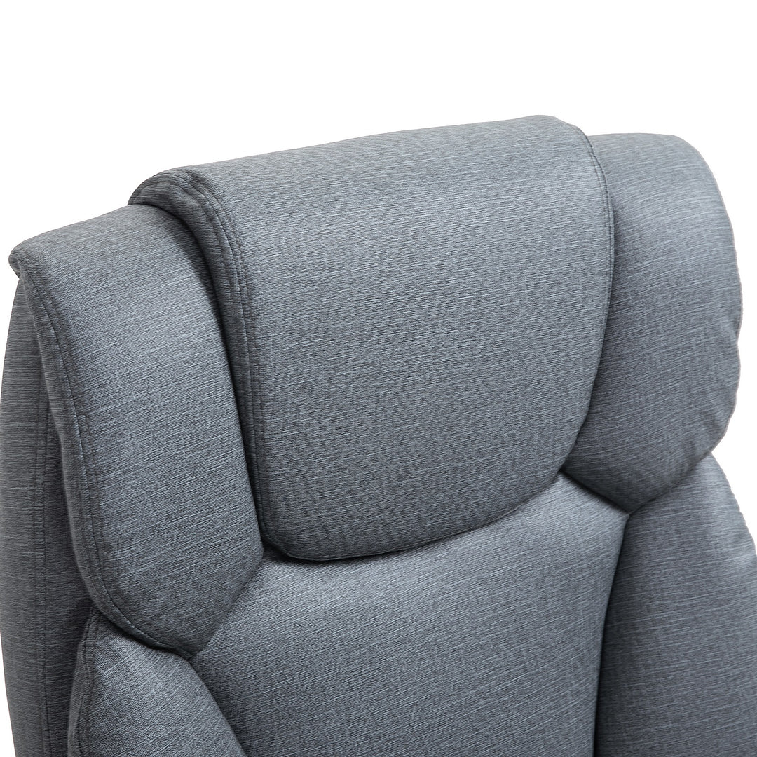 Kontorstol ergonomisk executive-stol 360° drejelig computerstol højdejusterbar med nakkestøtte og polstrede armlæn med fodstøtte kunstlæder 68 x 80 x 120–126 cm