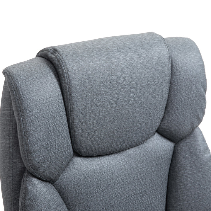 Kontorstol ergonomisk executive-stol 360° drejelig computerstol højdejusterbar med nakkestøtte og polstrede armlæn med fodstøtte kunstlæder 68 x 80 x 120–126 cm