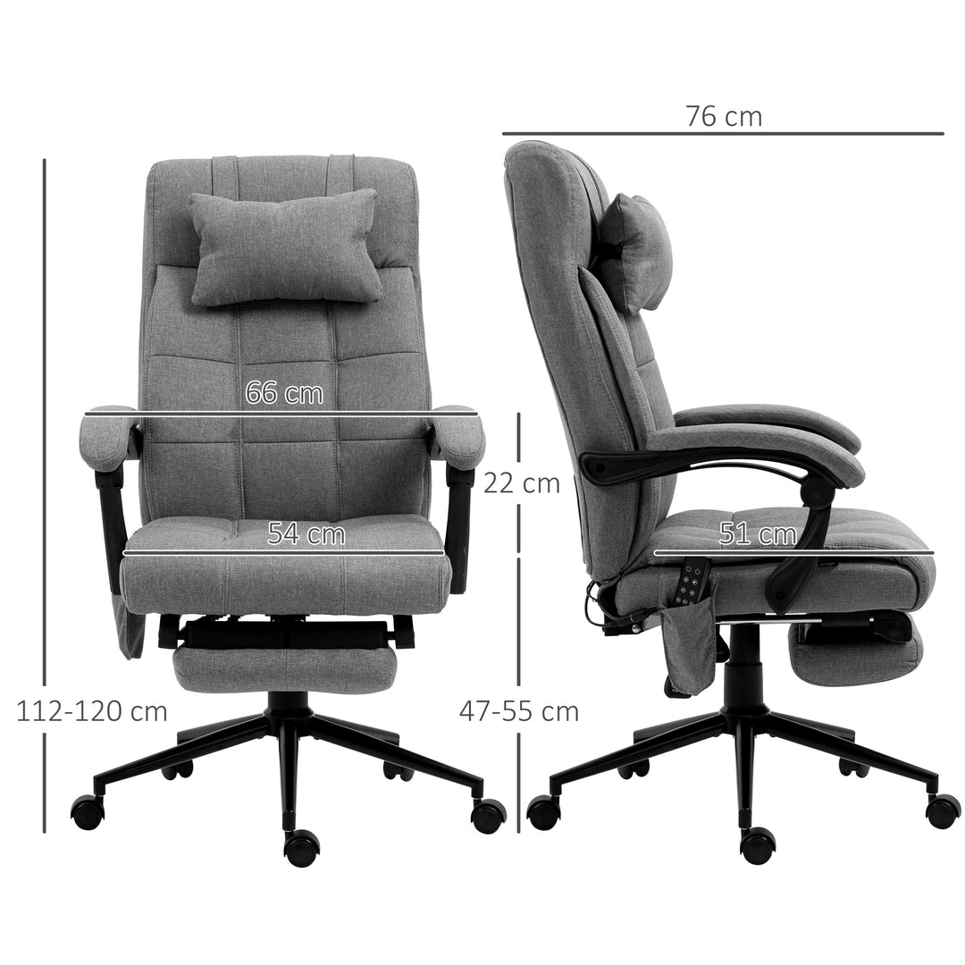 Kontorstol med massagefunktion, ergonomisk, 66x76x112-120cm, grå