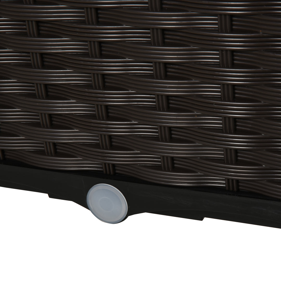 Højbed, plantekasse med drænhuller, blomsterkasse i rottinglook, plastik, brun, 40 x 40 x 44 cm