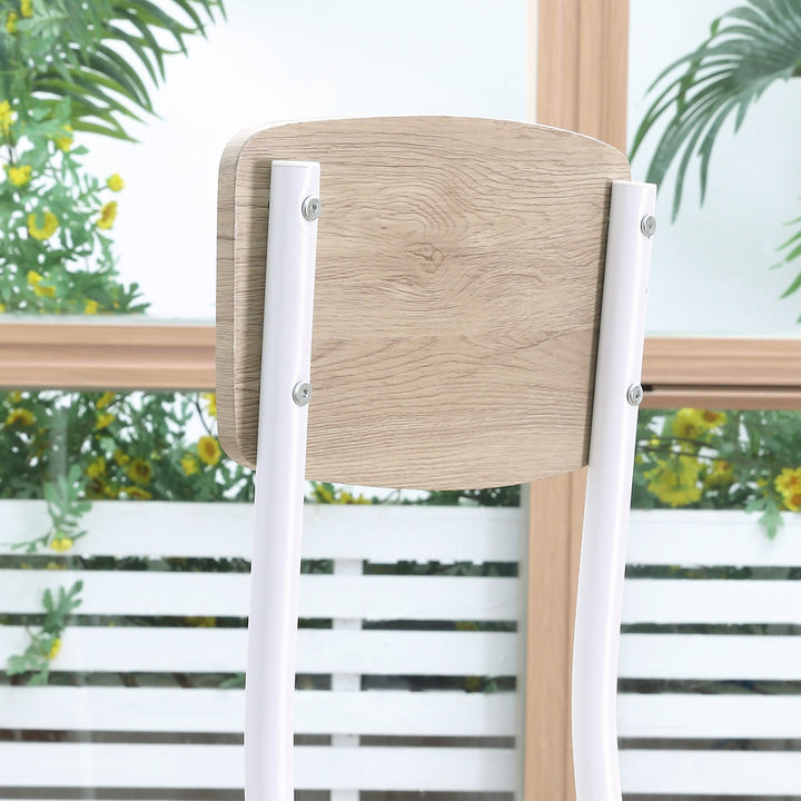 3-Delt spisebordssæt med 2 stole spisegruppe med metalstel til spisestue, køkken naturhvid