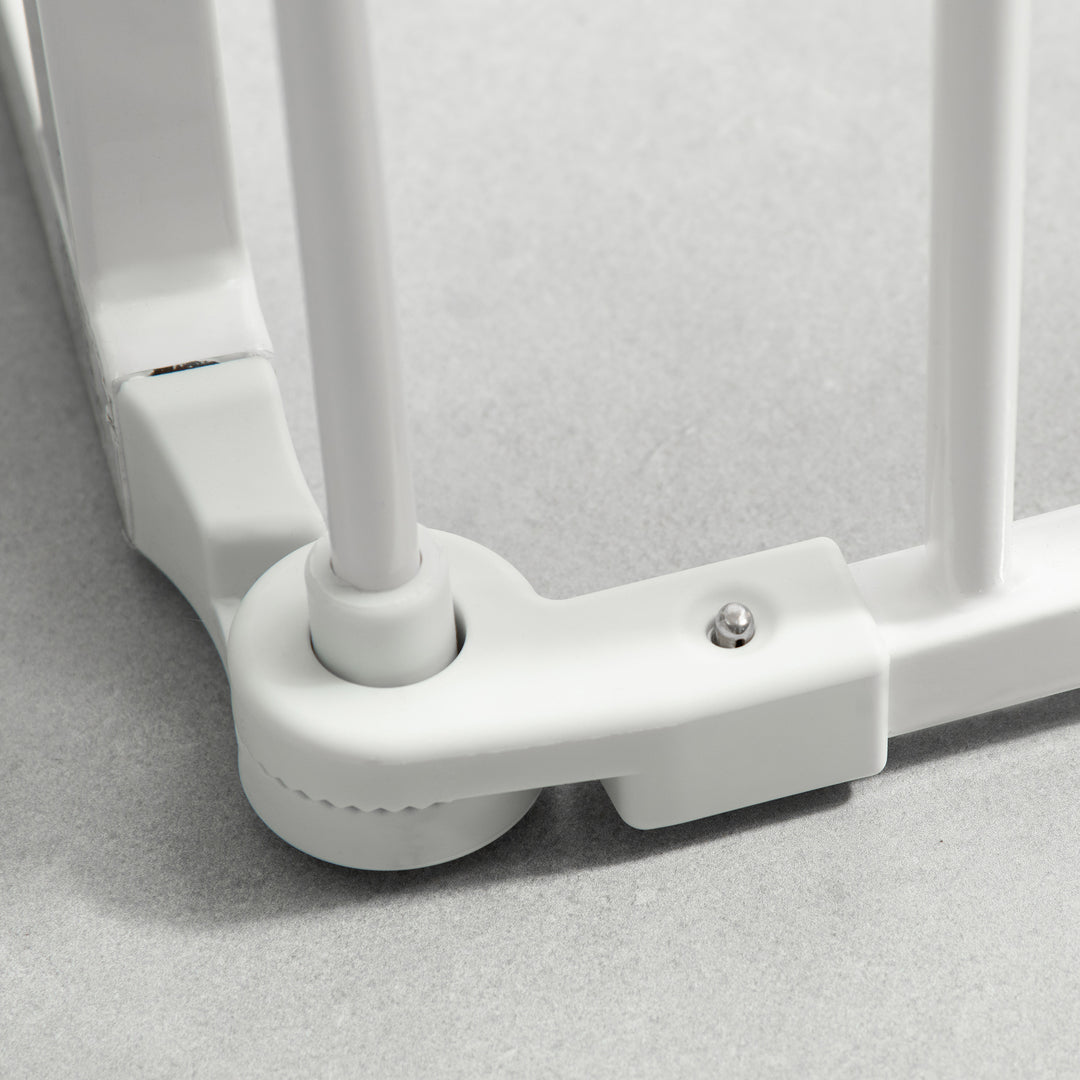 Hvalpegård udendørs indhegning til hunde beskyttelseslåge med dør pejsbeskyttelse fleksibel sammenklappelig 8 paneler hver 60 x 76 cm hvid