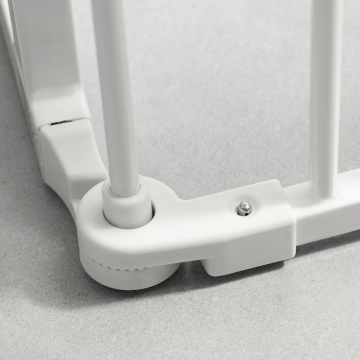 Hvalpegård udendørs indhegning til hunde beskyttelseslåge med dør pejsbeskyttelse fleksibel sammenklappelig 8 paneler hver 60 x 76 cm hvid