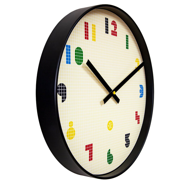 Vægur 35 cm-Silent-Sort/Flerfarvet-ABS- nXt 'Bit'