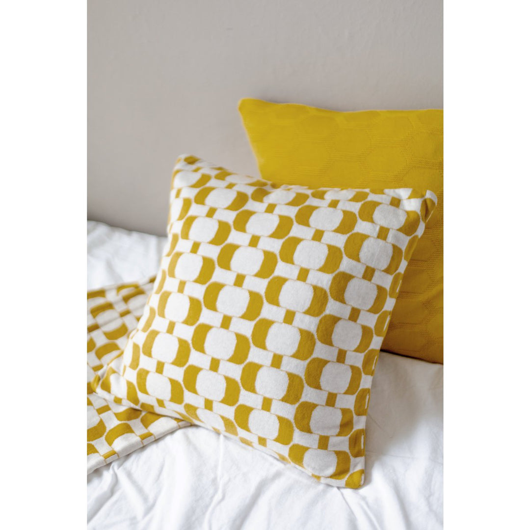 Edith Pillow-Cover Lightolive, Soft Jacquard strikket bomuld