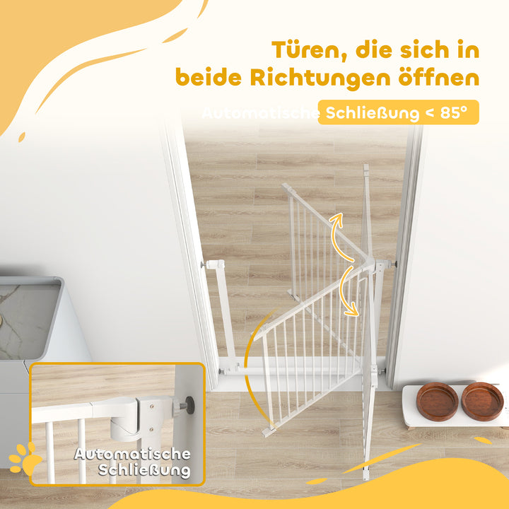Trappeport, barriereport uden boring, med automatisk lukning til børn, køkken, trappe, 76-80 x 76 cm, hvid