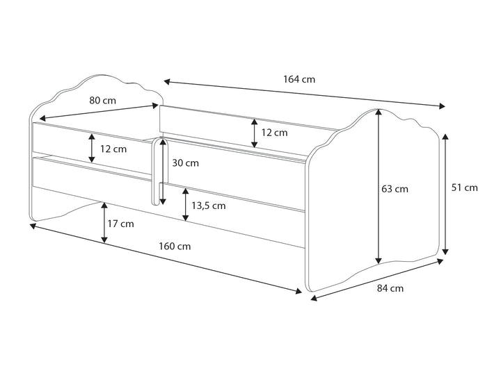 Wave enkeltseng 160x80