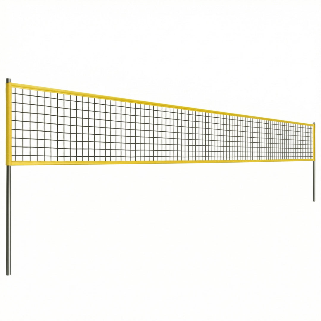 Bærbart volleyballnetsæt med højdejusterbare stålstolper og bæretaske, 950 x 100 x 248 cm, sort