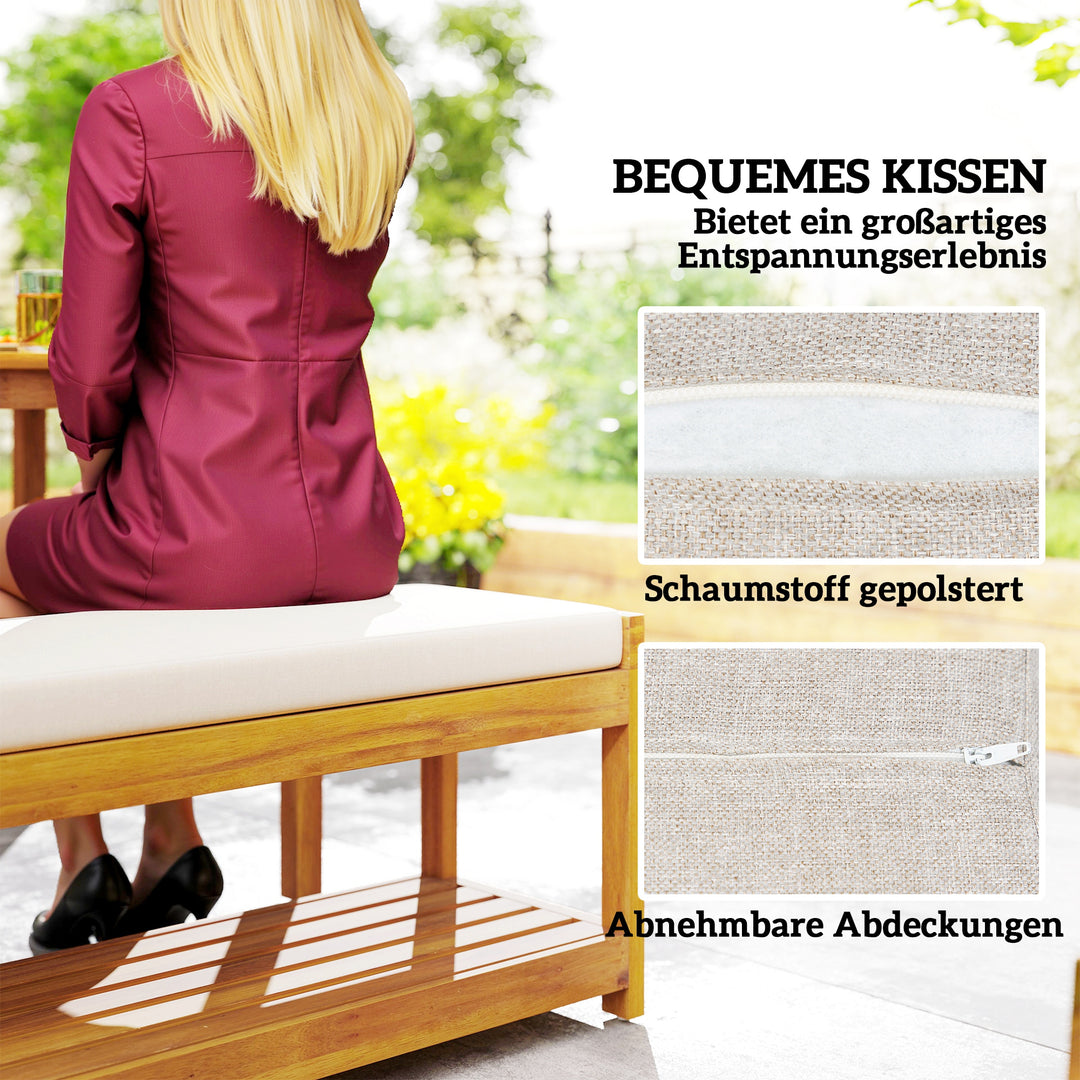 3-Delt havemøbelsæt, siddemøbelsæt inklusive 1 spisebord med parasolhul, 2 bænke 150 x 85 x 75 cm teaktræ