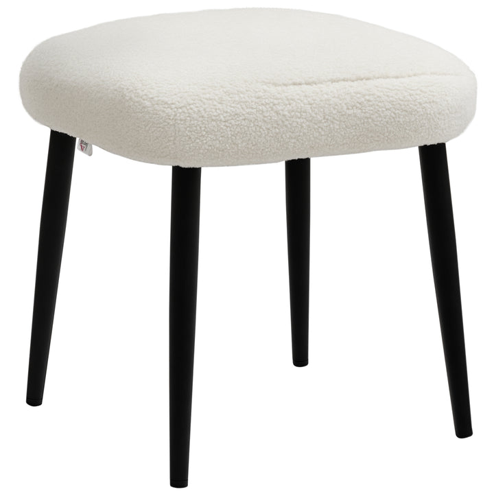 Skammel, sædeskammel, kashmirlook, fodskammel, cremehvid