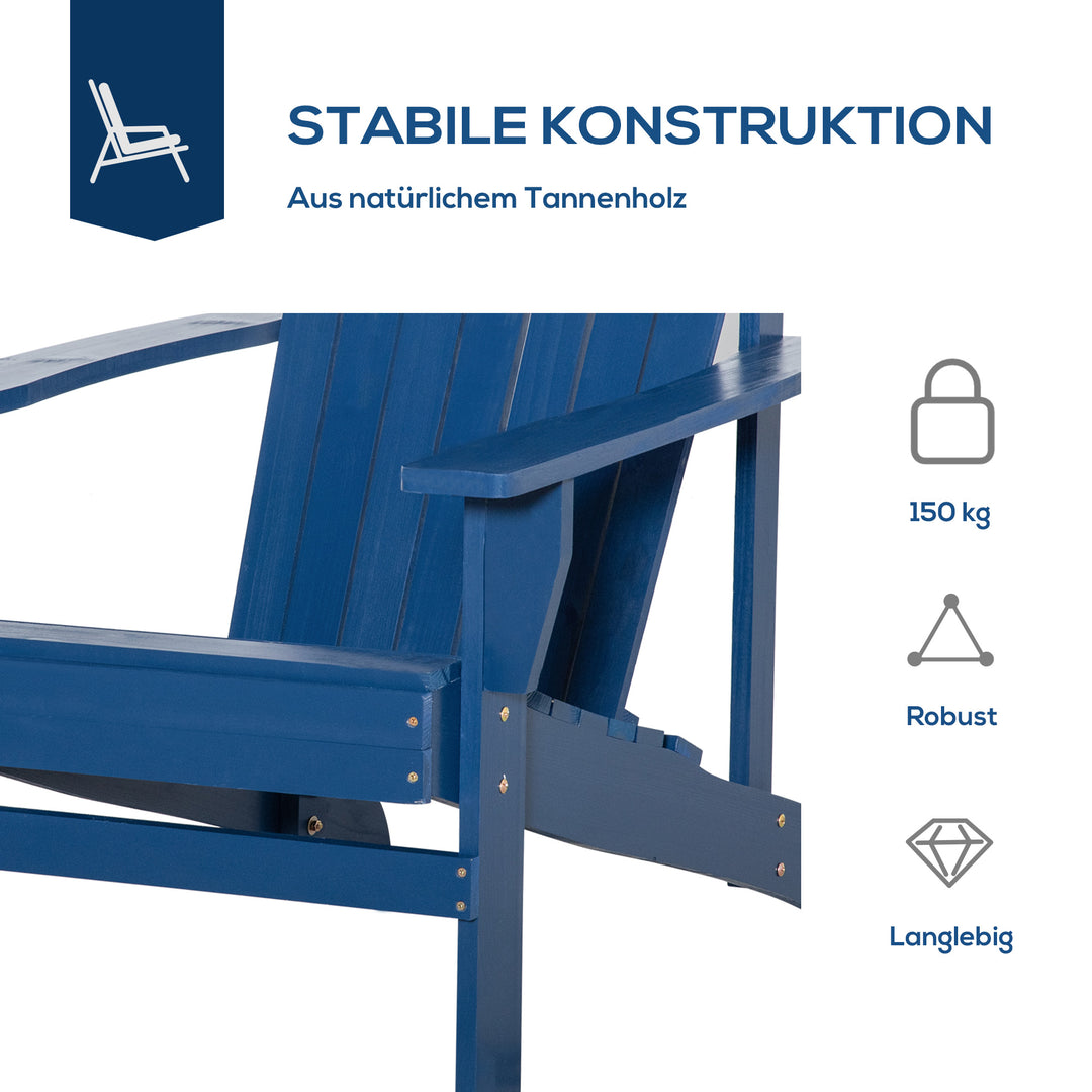 Andirondack havestol, havestol, liggestol, justerbar ryglæn, 72B x 94D x 93H cm, blå