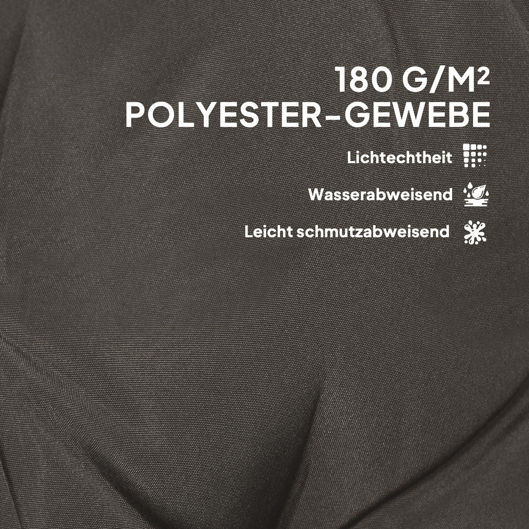 Sæt med 4 siddehynder 108 x 50 x 5 cm stolehynder med bånd, udendørs siddehynde mørkegrå