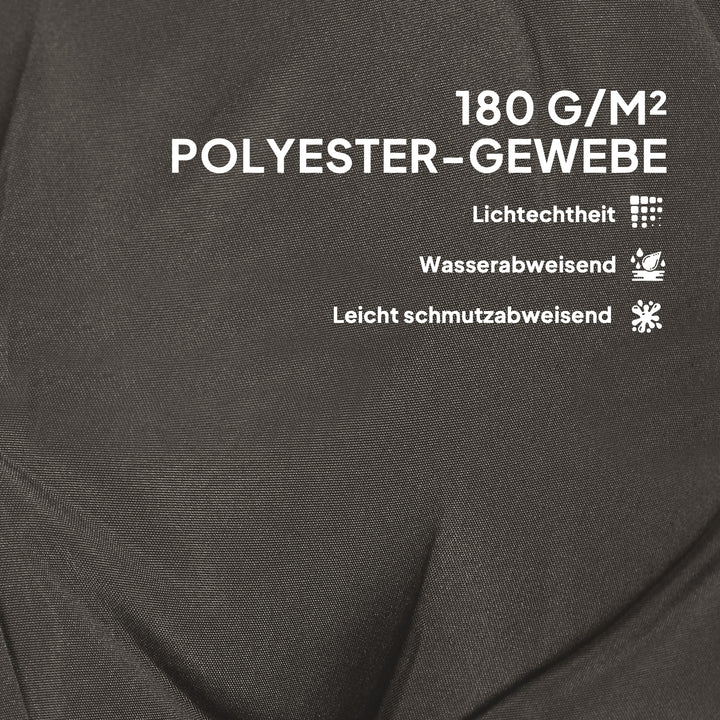 Sæt med 4 siddehynder 108 x 50 x 5 cm stolehynder med bånd, udendørs siddehynde mørkegrå