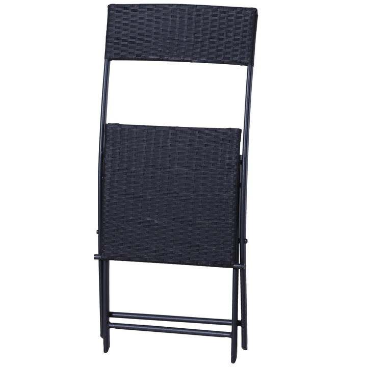 Polyrattan bistrosæt til 2 personer siddegruppe rattan havemøbelsæt sort