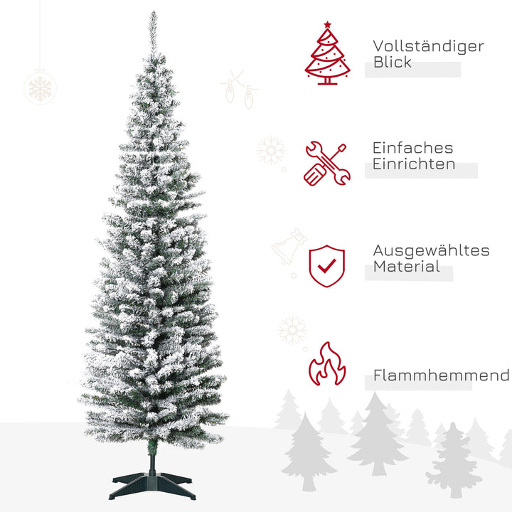 Kunstigt juletræ, 210 cm, snedækkede PVC-grene, foldbart, metalfod, grøn/hvid