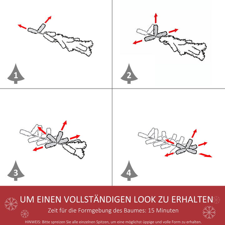Kunstigt juletræ 180 cm, kunstigt grantræ med 390 spidser, juletræ, juledekoration til indendørs brug