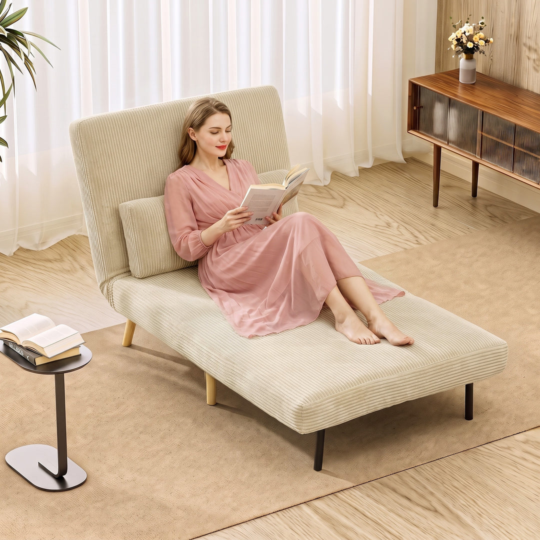 Sovestol 3 i 1 sovesofa med sengefunktion, 90x190 cm Beige