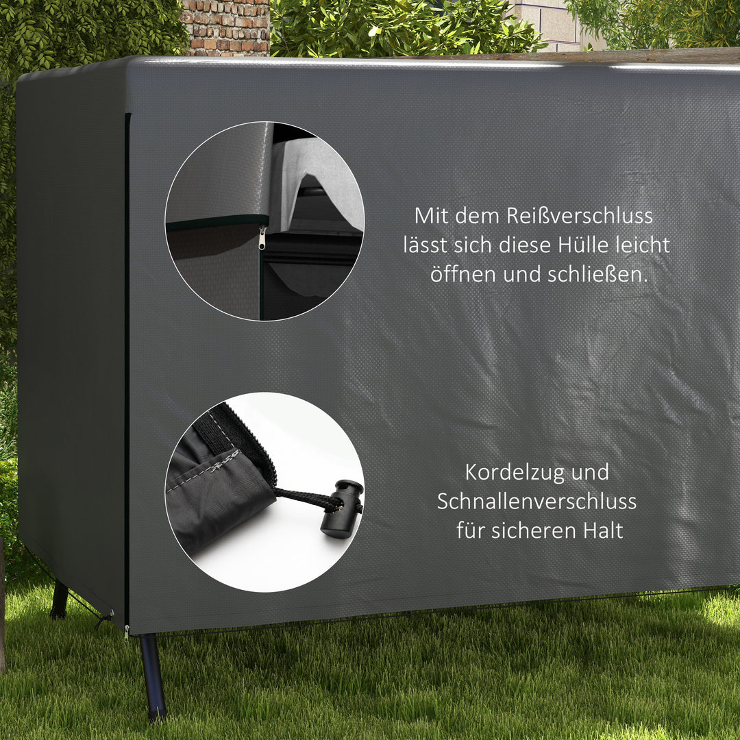 Havemøbelovertræk, beskyttelsesovertræk til havemøbler, 215 cm x 155 cm x 150 cm, mørkegrå