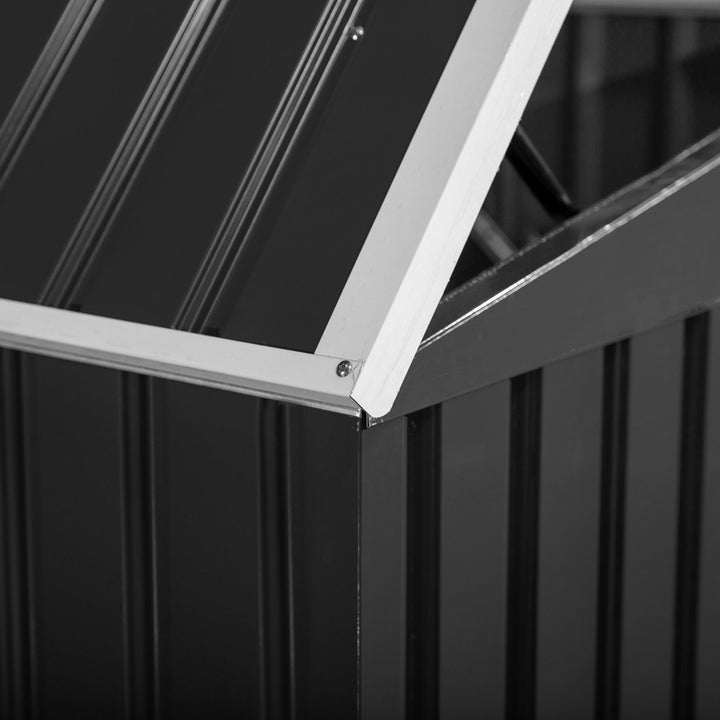 Skraldespand aflåselig opbevaringsenhed til 2 skraldespande stål 178,5 x 104,5 x 128,5/113 cm sort