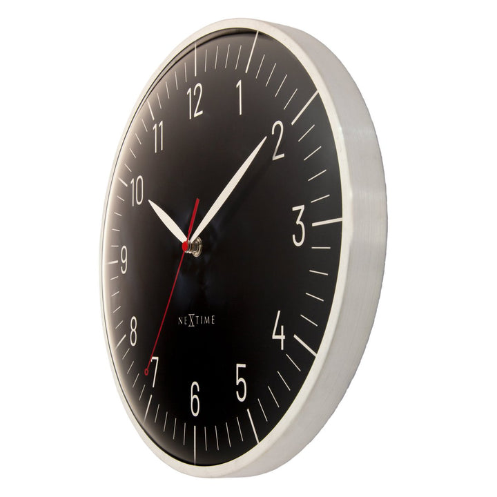 Vægur 30,5 cm-Silent-Dome-linse-Aluminium(urkasse og urskive)-NeXtime 'Frankfurt'
