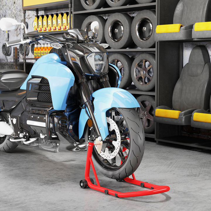 Motorcykel stander sæt for/bag montering stander motorcykel donkraft op til 544 kg stål rød