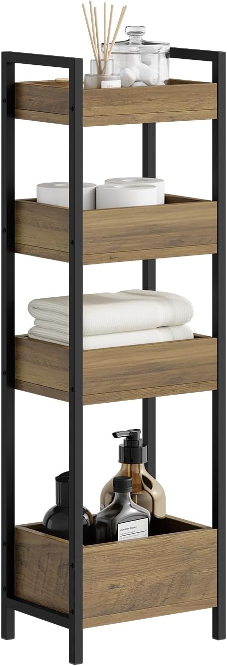 Smalt badeværelsesskab i industrial design – perfekt til små badeværelser