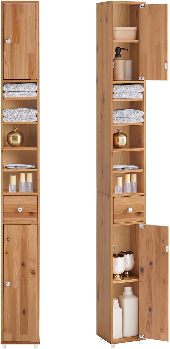 Pladsbesparende og elegant badeværelsesskab (B20 x D20 x H145 cm)