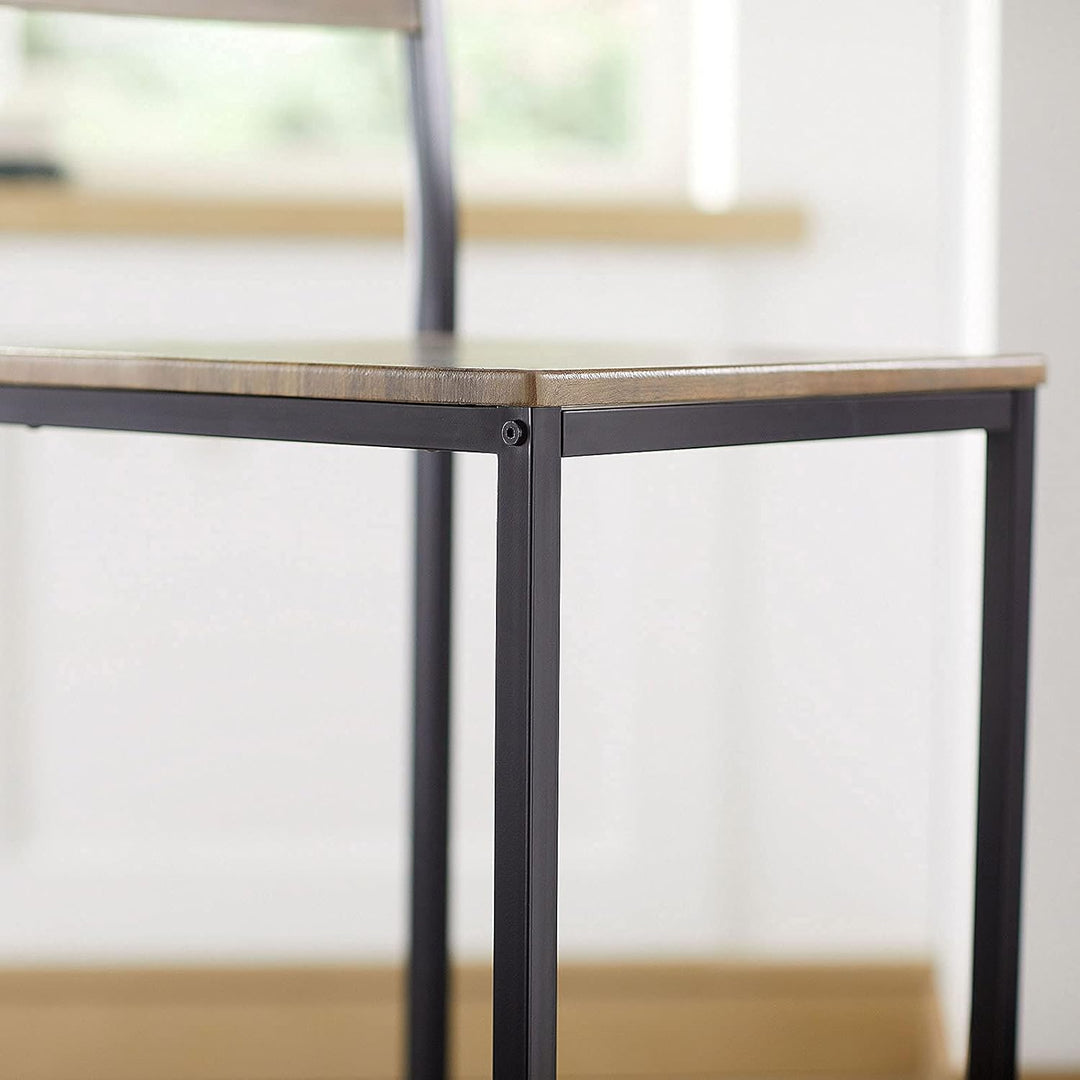 Sæt med 2 barstole, arbejdsstole, barstol med ryglæn - MDF, metal, sædehøjde 67 cm