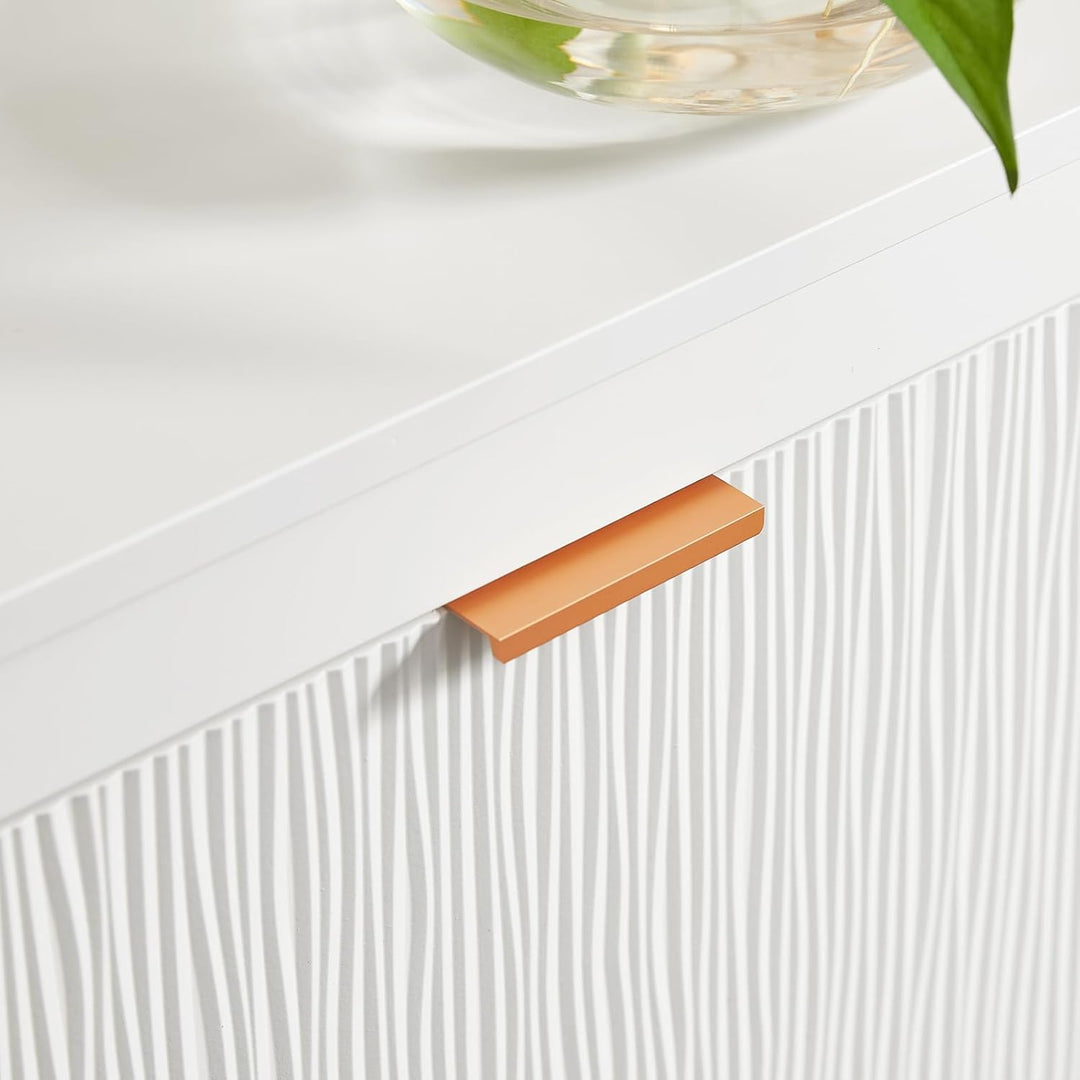 Smalt hvidt skoskab med 4 klaplåger – 8 opbevaringsrum til 16–24 par sko, ideel til entré og gang, 104 × 82 × 23 cm