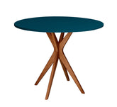 JUBI Rundt spisebord diam. 90cm Oak Petrol Blue