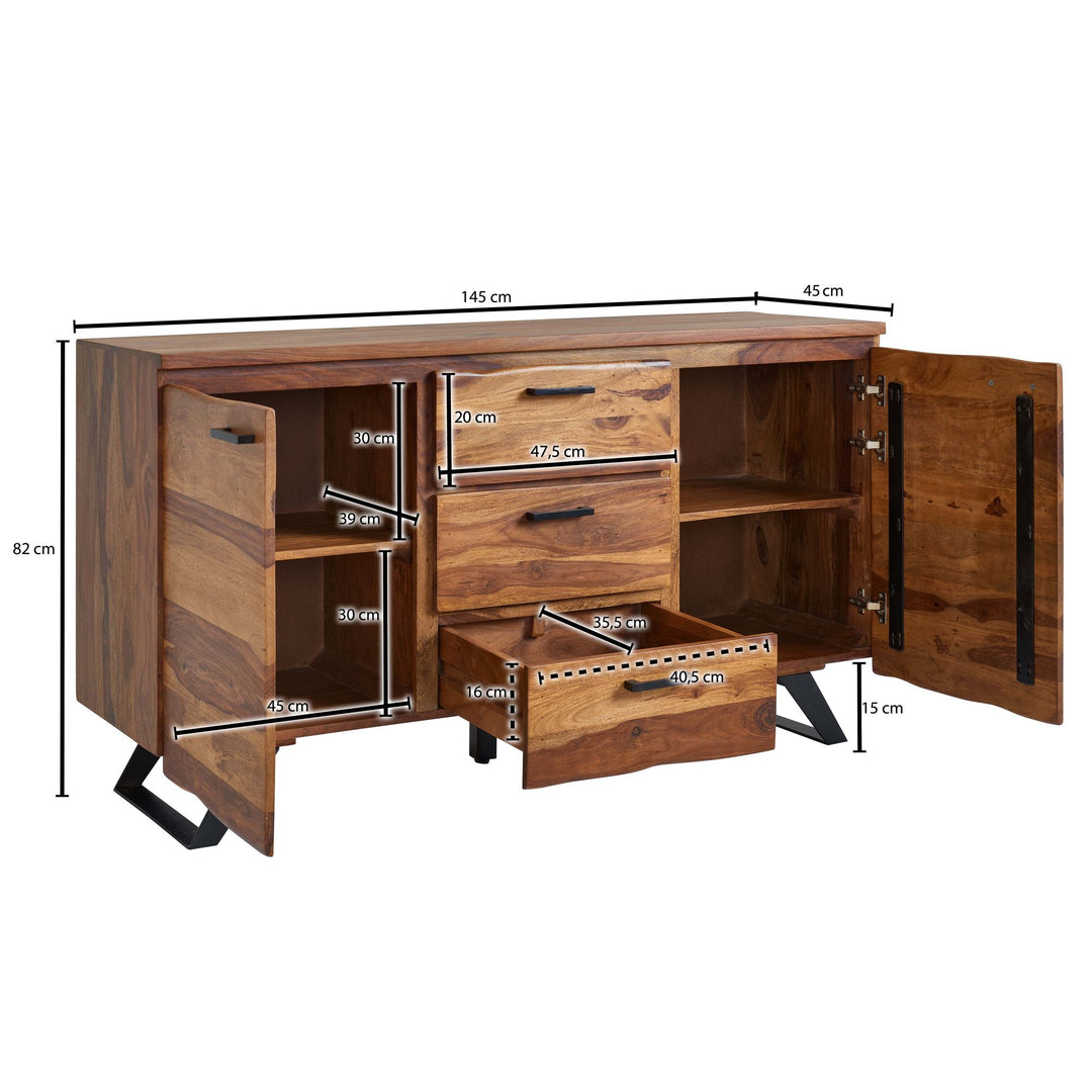 Skænk 145x82x45 cm massivt træ