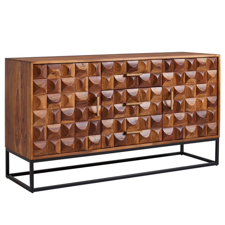 Skænk i massivt sheeshamtræ 145x81x45 cm