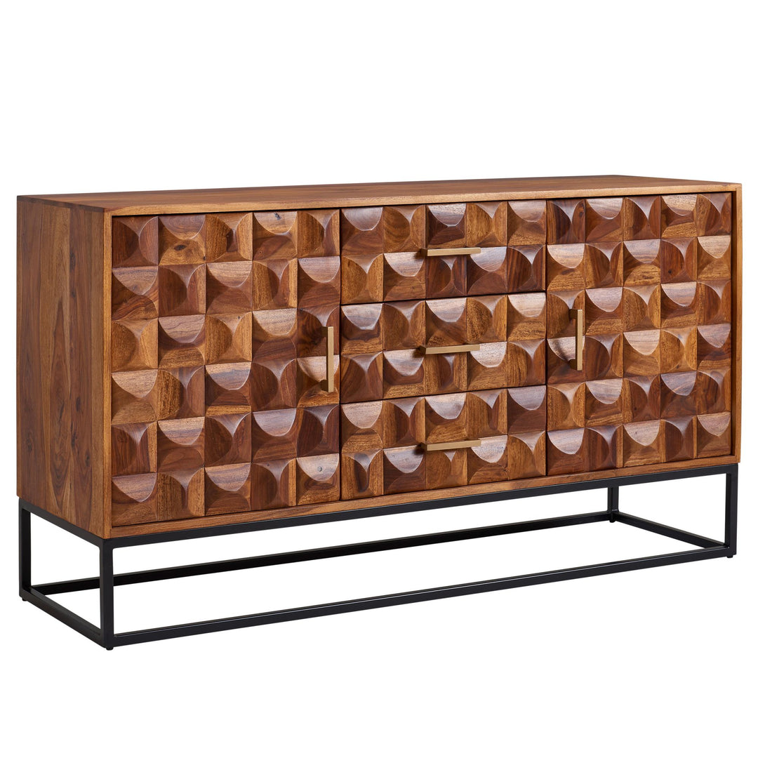 Skænk i massivt sheeshamtræ 145x81x45 cm