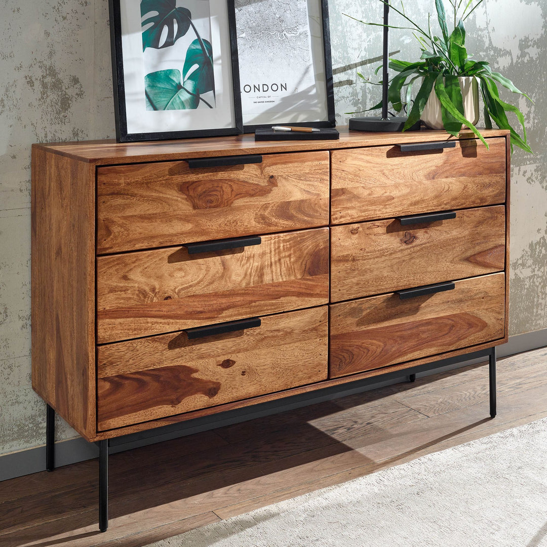 Kommode 117x80x42 cm massivt sheeshamtræ