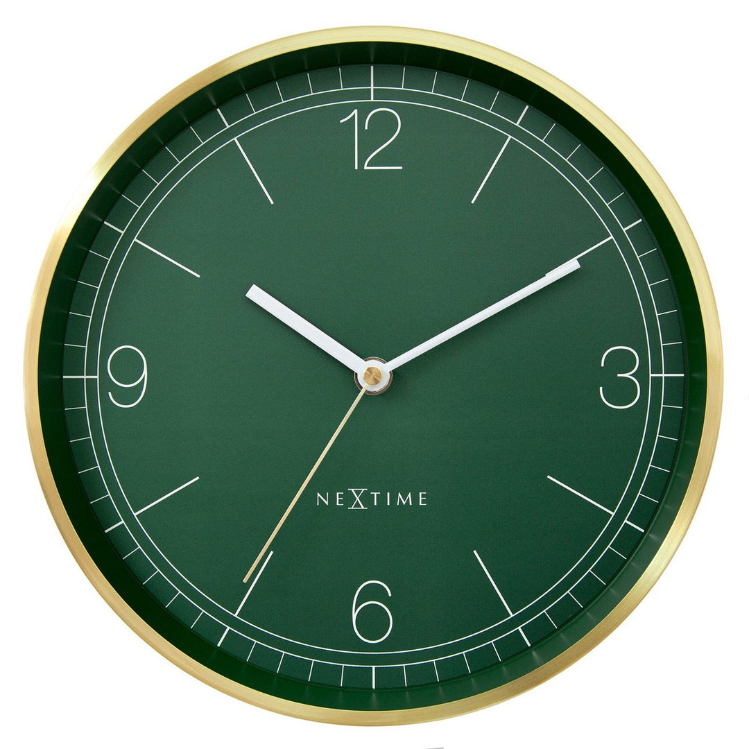 Vægur 25cm-Silent-Grøn/Turkis/Hvid/Sort-Metal-NeXtime 'Bolero'